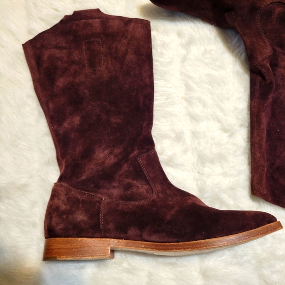 Joie | Ogden Mahogany Suede Leather Mid Calf Slouchy Boots | Size 41 | US 10 - Picture 6 of 10